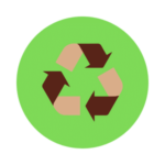 brown and green recycle symbol