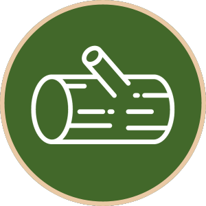 Icon of a piece of unprocessed lumber